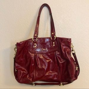 Coach Ashley Crinkle Patent Leather Satchel Bag